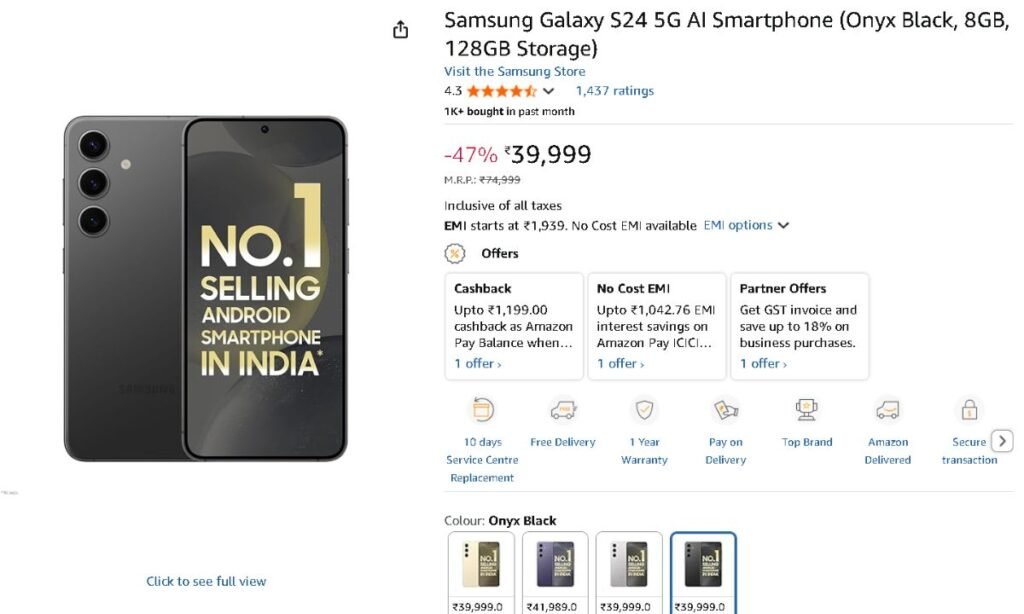 Samsung S24 Black Friday Deal